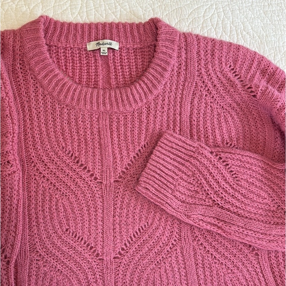 EUC Madewell Hot Pink Pullover Sweater